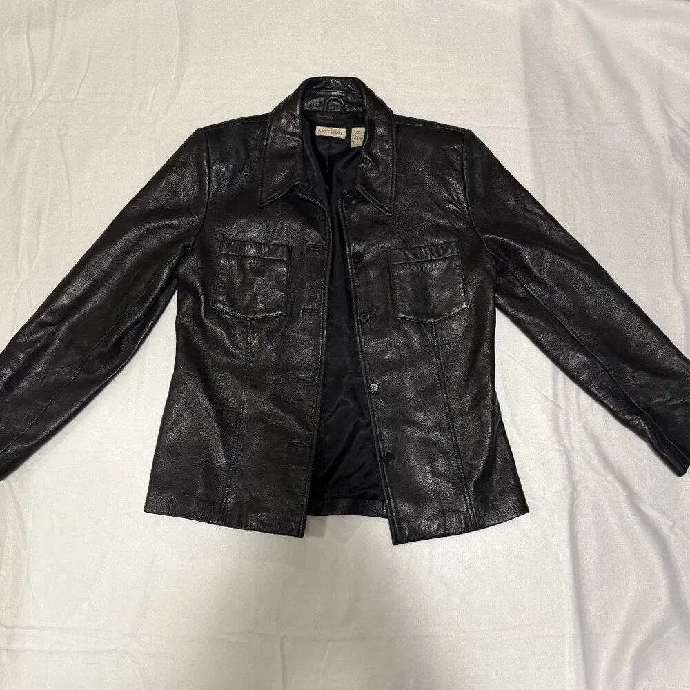 Ann Taylor 100% Leather Jacket M - Picture 1 of 7
